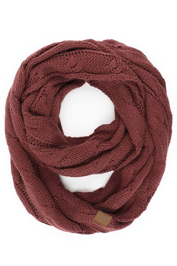 C.C Cable Knit Infinity Scarf - Womens Scarves - Big Sun Vernon  | Okanagan Beachwear