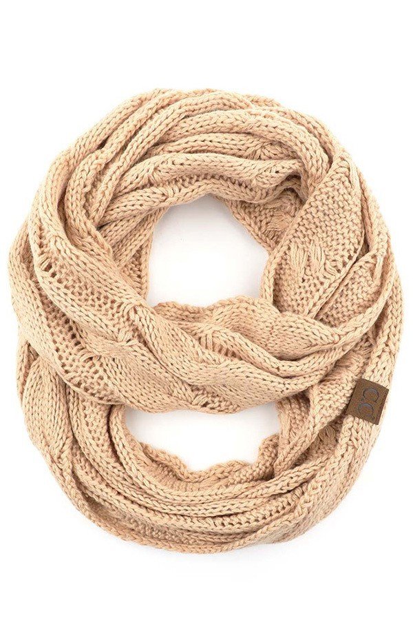 C.C Cable Knit Infinity Scarf - Womens Scarves - Big Sun Vernon  | Okanagan Beachwear