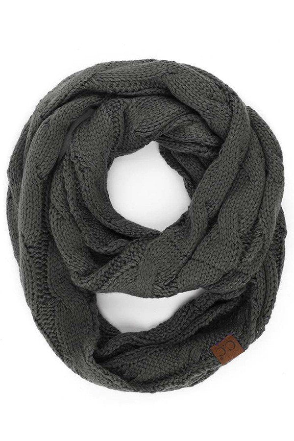 C.C Cable Knit Infinity Scarf - Womens Scarves - Big Sun Vernon  | Okanagan Beachwear