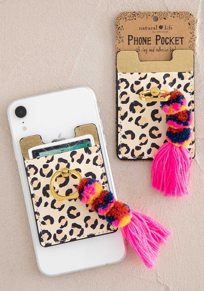 Natural Life Phone Pocket Ring Tassel Cheetah - Home Decorations - Big Sun Vernon