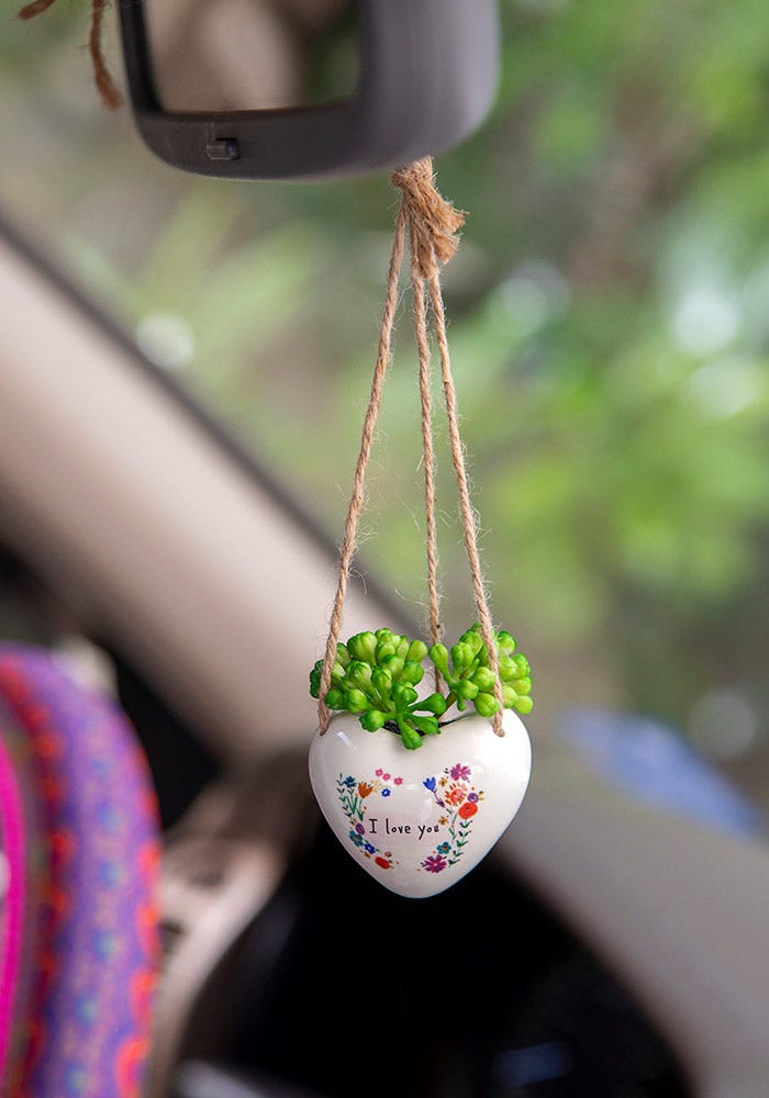 Natural Life Mini Hanging Faux Succulents LOVE - Succulents - Big Sun Vernon
