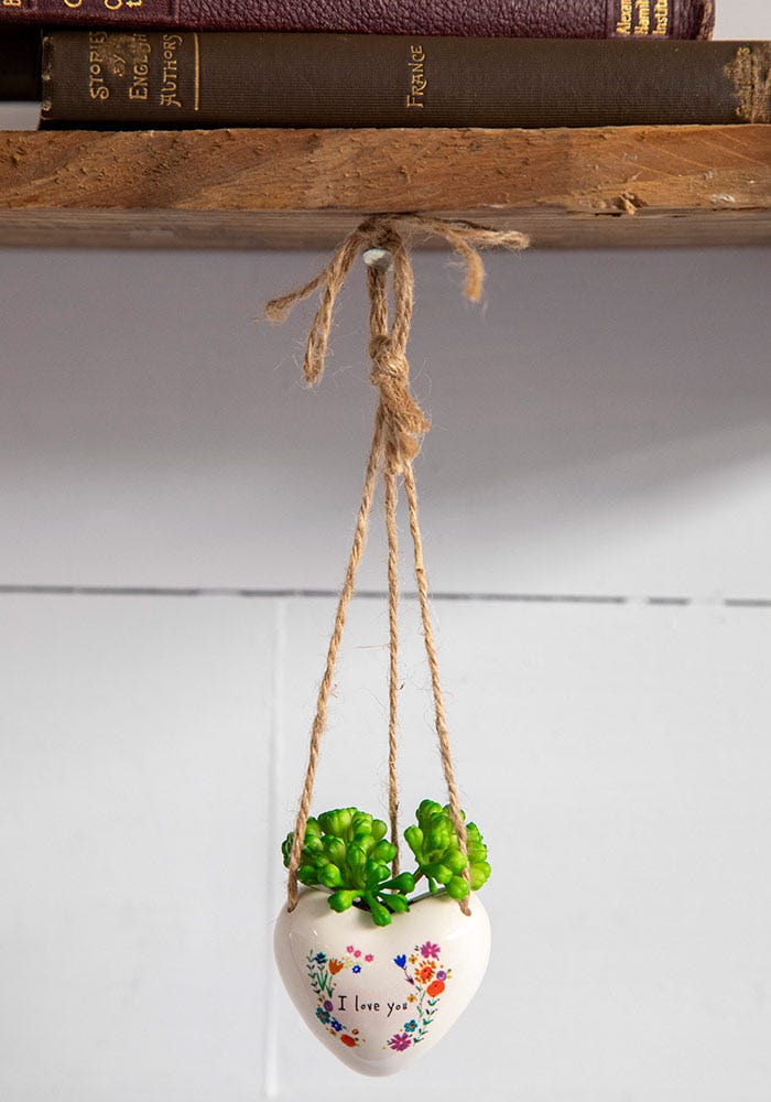 Natural Life Mini Hanging Faux Succulents LOVE - Succulents - Big Sun Vernon