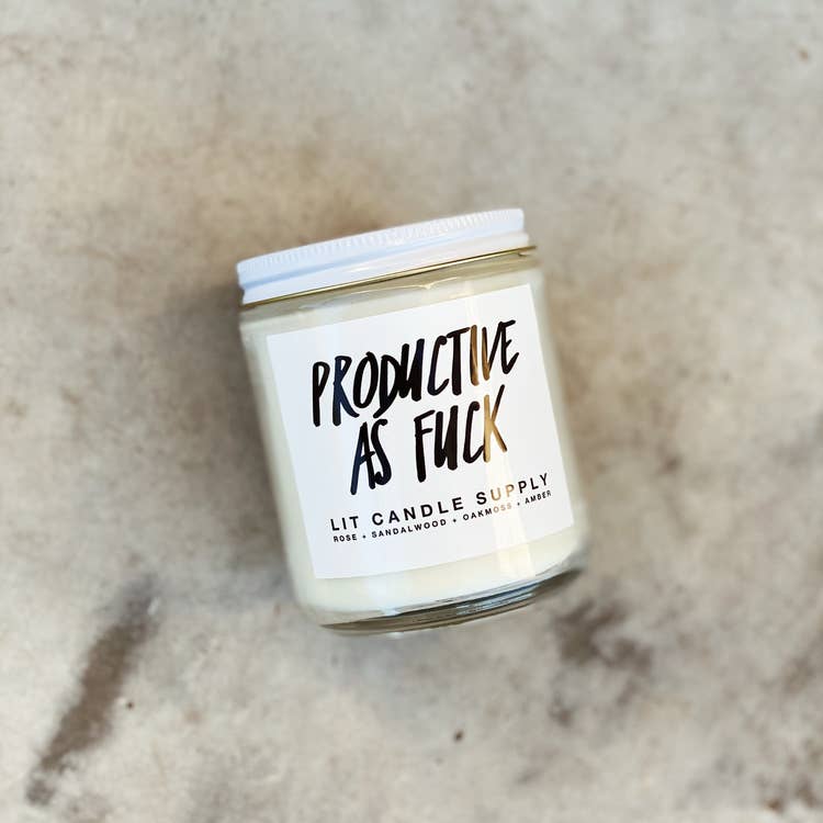 Lit Candle Supply Productive as Fuck - Home Decorations - Big Sun Vernon