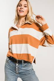 Z Supply Rugby Stripe Collared Shirt - Womens Long Sleeves - Big Sun Vernon