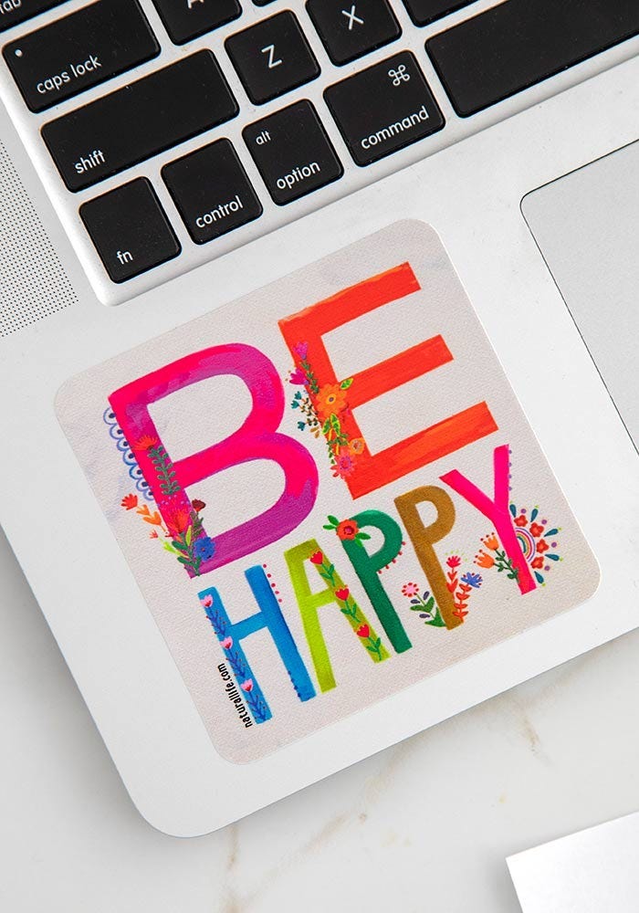 Natural Life Vinyl Sticker Be Happy - Stickers - Big Sun Vernon