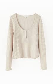 Z Supply Take it Easy Thermal Henley - Womens Sleep Tops - Big Sun Vernon