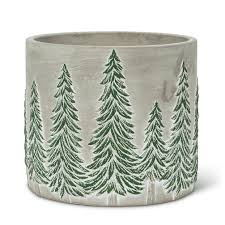 Lrg Snowy Tree Planter-6"H - Planters - Big Sun Vernon