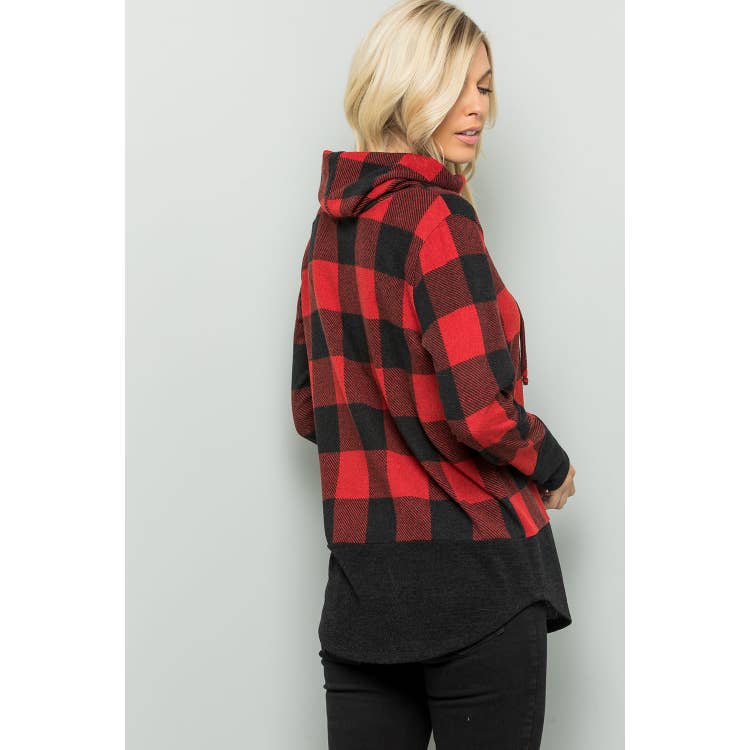 Oscar Plaid Turtleneck Pullover - Womens Long Sleeves - Big Sun Vernon